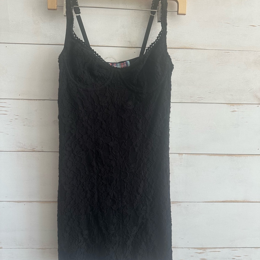 Urban Outfitters Black Lace Chemise Dress - Picture 3 of 4